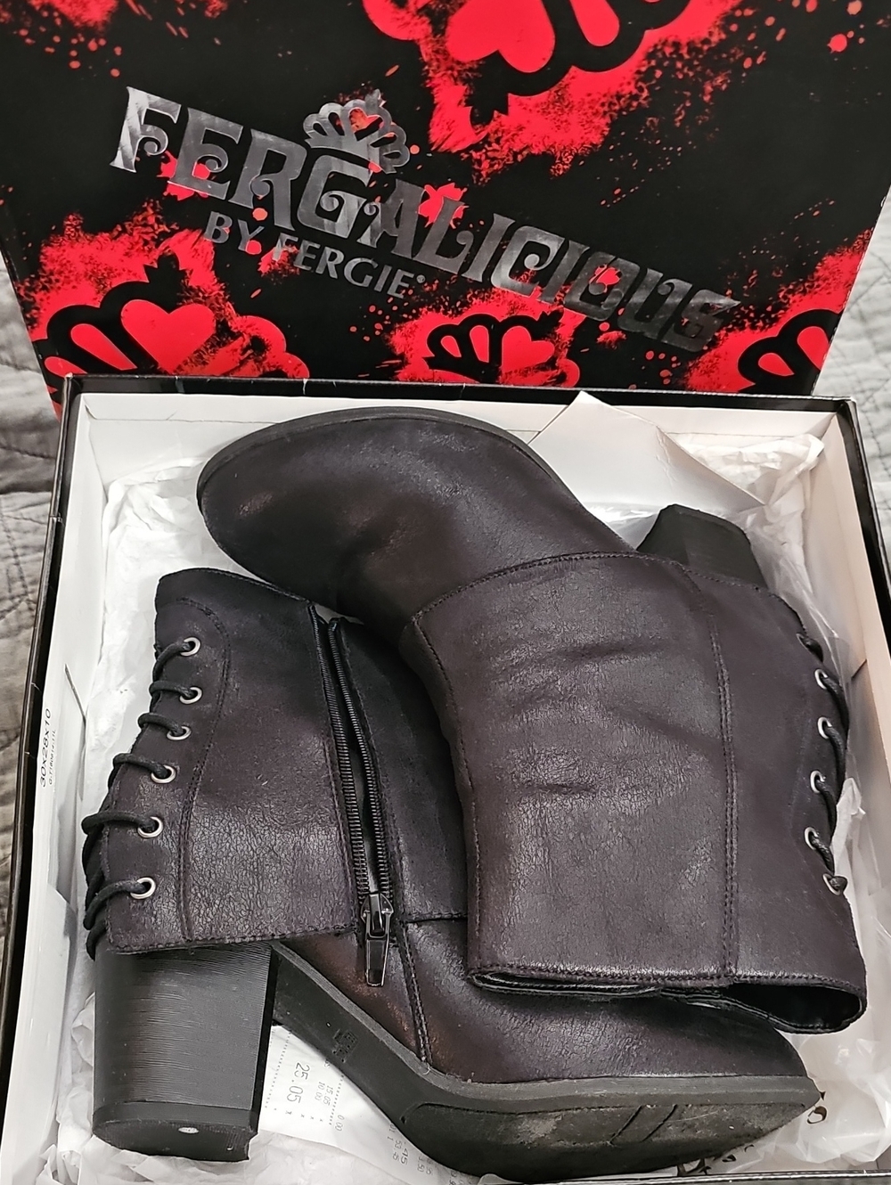 Fergalicious Black Heeled Ankle Boots